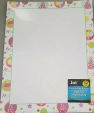 Birthday Computer Printer Paper Party Balloons White DIY Invitations Invites