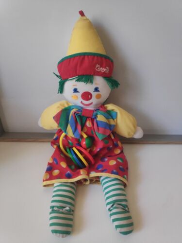 Peluche poupée chiffon clown Corolle 1975 vintage   - Afbeelding 1 van 6