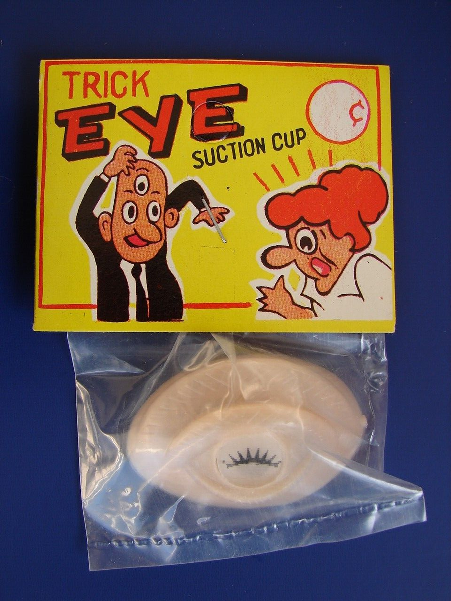 VTG 1960s Suction Cup Trick 3rd Eye Lenticular Joke & Gag Novelty