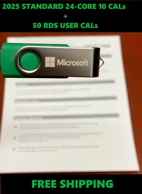 Windows Server 2025 Standard  24-CORE  10 CALs  50 RDS  Remote Desktop EP2-25205