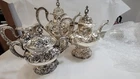 REED & BARTON STERLING SILVER 4 PIECE LES SIX FLEURS TEASET