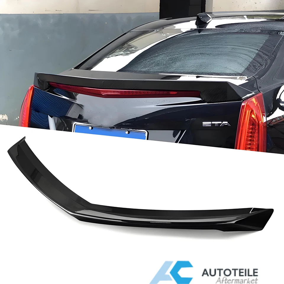 For 2013-2019 Cadillac ATS Sedan Rear Spoiler Wing Trunk Lip V Style Gloss Black Foto 3 de 4