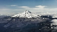 Landscape mount hood snow clouds oregon nature outdoors Custom Gaming Mat Desk