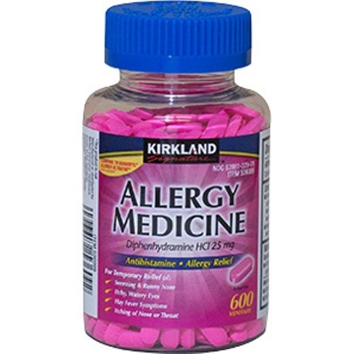 Kirkland ALLERGY MEDICINE- Diphenhydramine -HCI 25mg Compare to Benadryl 600 CT