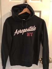 Aeropostale New York Hoodie Jacket Blue Raised Letters Size S