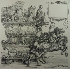 HANS SPRINGINKLEE BIG WOODCUT 1517 MAXIMILIAN TRIUMPHAL CHARIOT DÜRER PUPIL H43