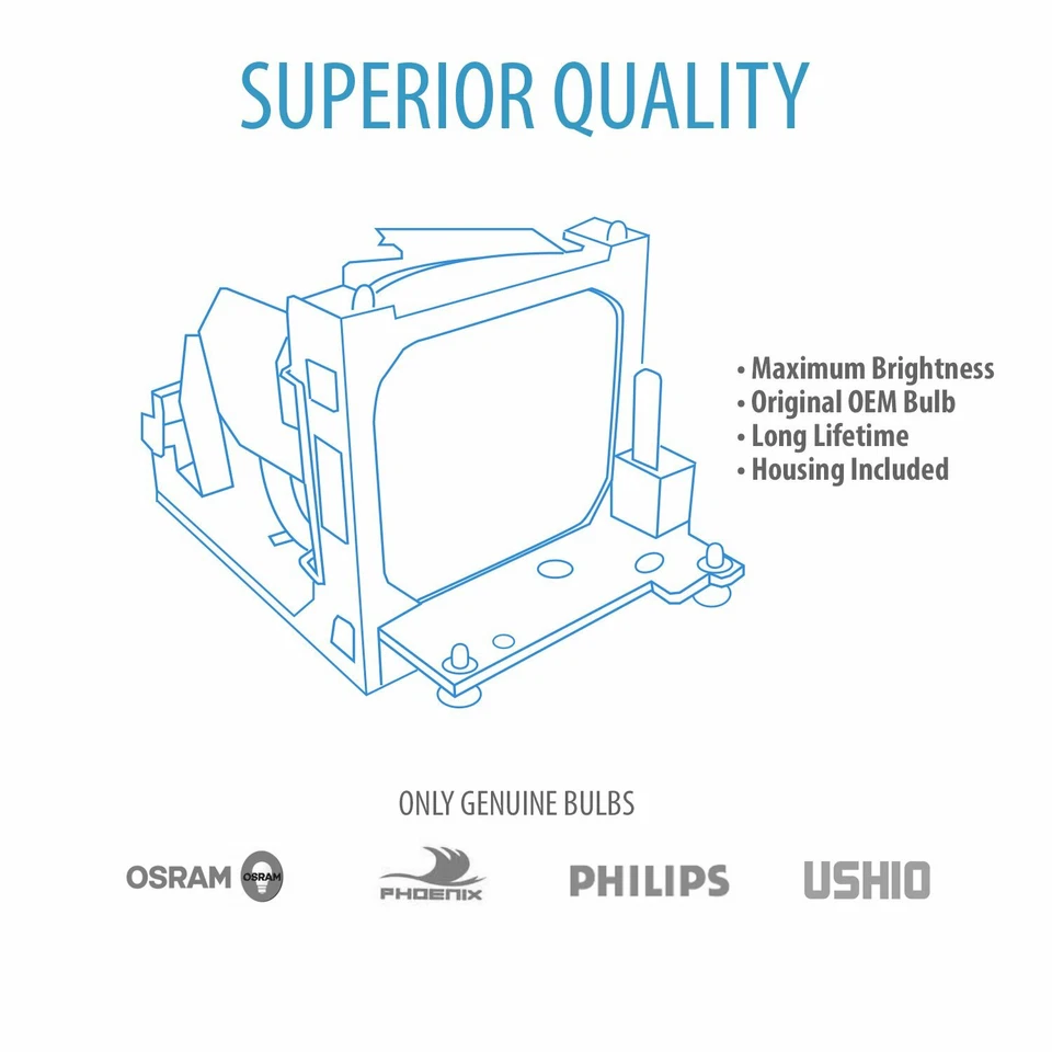 Lámpara V7 Mitsubishi SD220U XD221U con bombilla original Osram OEM interior VLT-XD221LP Foto 2 de 3