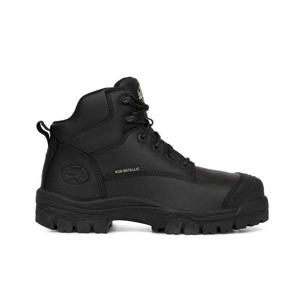 Oliver AT 45640Z 130MM Zip Sided Composite Safety Toe Work Boots Black  Mens
