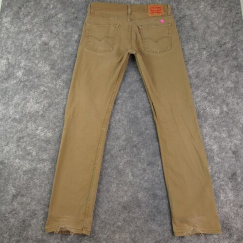 Levi Jeans Men 32x34* Brown 513 Slim Straight Distressed American Denim - Picture 16 of 24