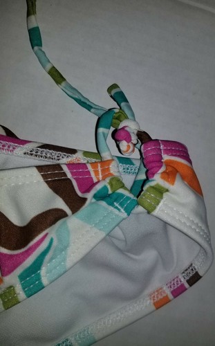 Womens Roxy Lowrider Bikini Bottom Size Small Tie Sides Brown Green Pink - Picture 5 of 12