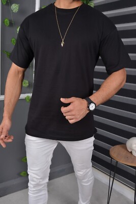 Herren T-Shirt Oversize Sommer Shirt Tee Long-Tee Basic Shirt Premium TS-9400