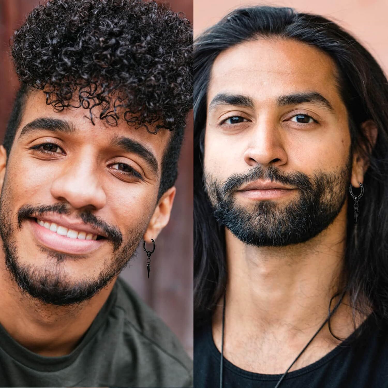 16 Aretes De Hombre Para Ninas Ninos Mujer Modernos Arete Cruz Cristian Negro US