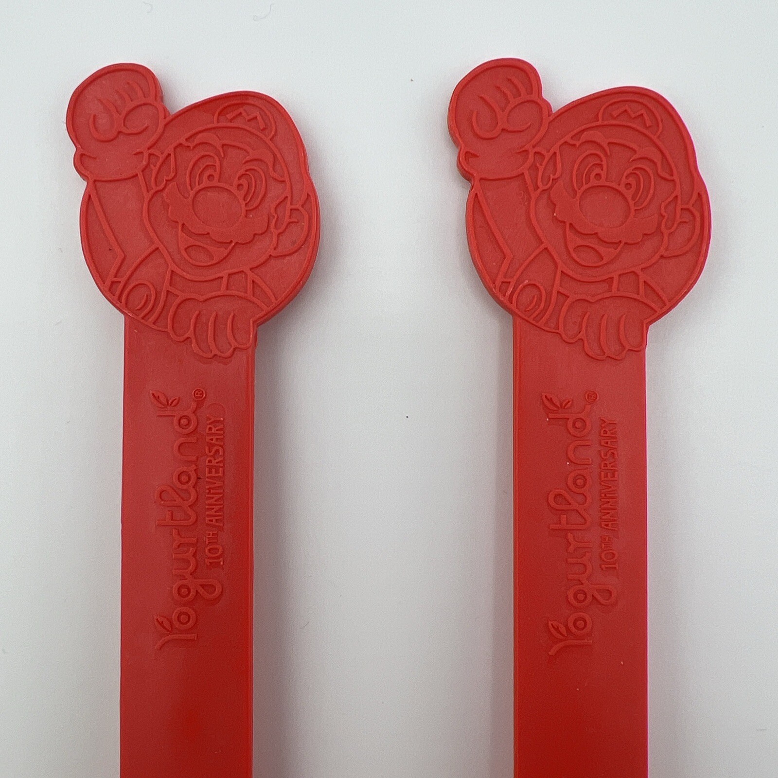 Lot of 4 YOGURTLAND Mario & Princess Peach 10th Anniversary Spoons 2016