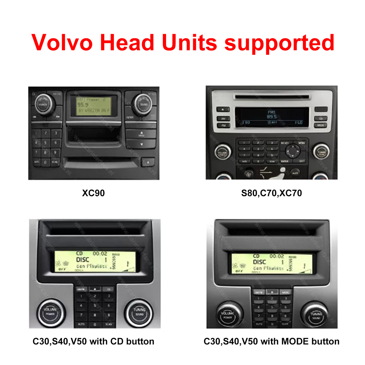 Bluetooth Handsfree USB SD A2DP Adapter Fits Volvo V70 C30 C70