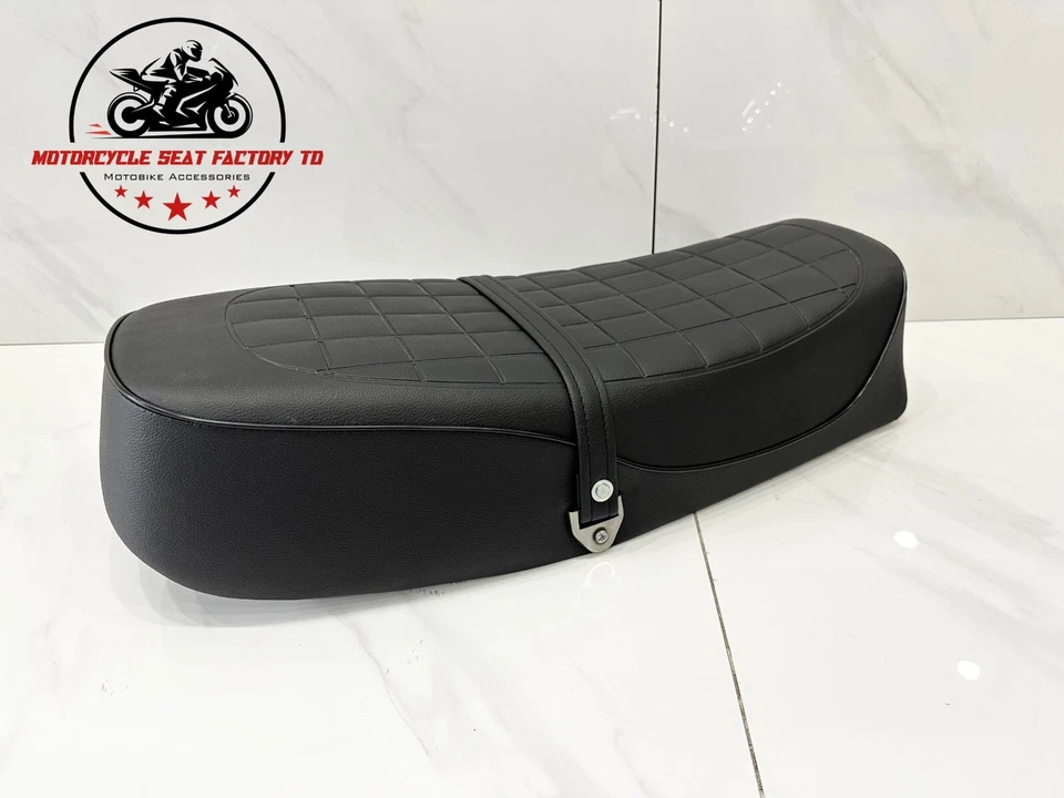 Asiento de moto Honda CB350 K4-K5 1972-1973 negro metal pan estilo clásico. Foto 4 de 4