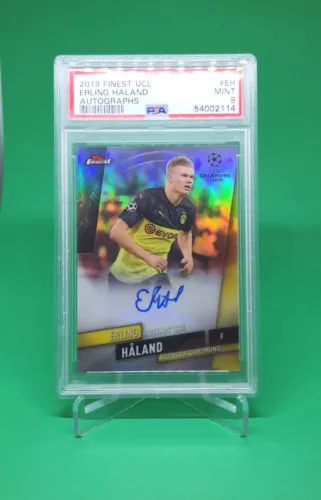 2019 TOPPS FINEST UEFA ERLING HAALAND AUTO RC PSA 9 SSP Rookie Dortmund 