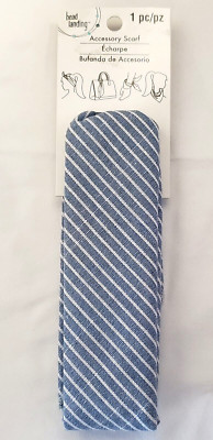 Bead Landing ACCESSORY SCARF - Light Blue & White Striped