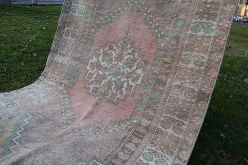 Vintage Faded Turkish Oushak Carpet Rug 3'6" X 6'3" - Picture 5 of 10