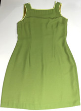 Green Sleeveless Sheath Dress Lined Strappy Cut Out Back Women's 10 CDC Petites