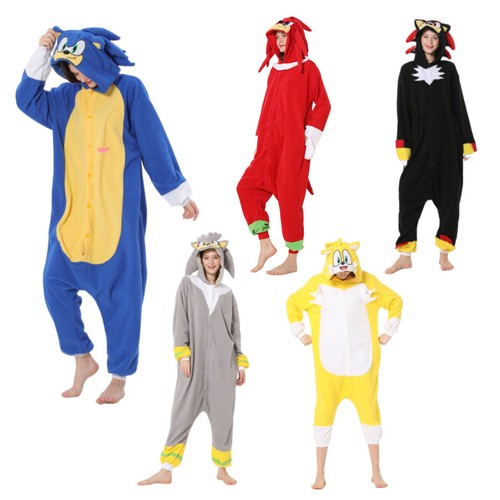 Pyjama Sonic The Hedgehog Tout-en-un Pour Enfant - Combinaison à Capuche Avec Fermeture éclair, Tailles 4-5 à 11-12 Ans