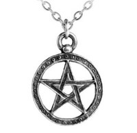 Alchemy Gothic Dante Hex Pentagram Kreis AnhäNger Zinn Amulett Kette P235