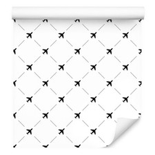 10m TESSUTO NON TESSUTO carta da parati rotoli bambini bianco e nero a quadretti aerei 5850