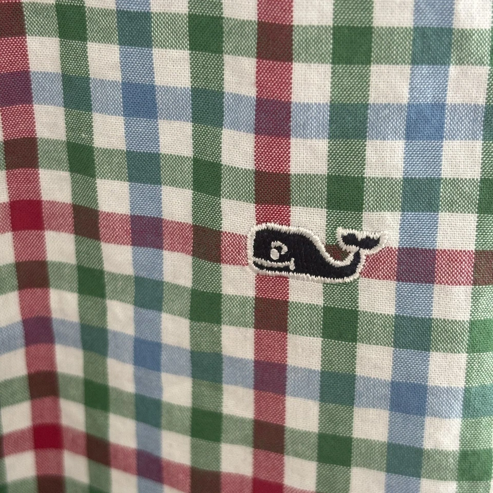 Vineyard Vines Long Sleeve Button Down Multicolor Plaid Whale Shirt Youth XL 18 - Image 4 of 4