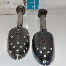 Vintage A  J ECKO Hammered Metal Adjustable Shoe Tree Form Stretcher USA Set