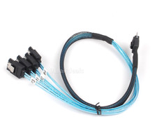SAS 4.0 SFF-8654 4i 38pin Host to 4 SATA 7pin Target Hard Disk Fanout Raid Cable