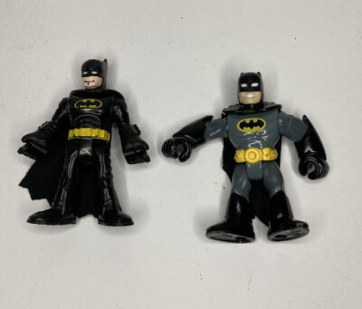 TM & DC Comics Black And Gray Batman 3'' Mini Action Figure Lot Of 2