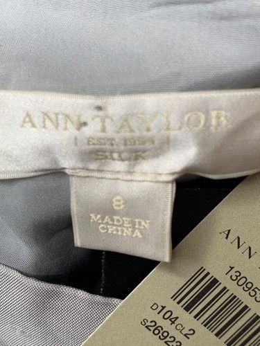 Ann Taylor Strapless Gray Silk Satin Dress Optional Straps & Scarf Size 8 10013 - Picture 3 of 10
