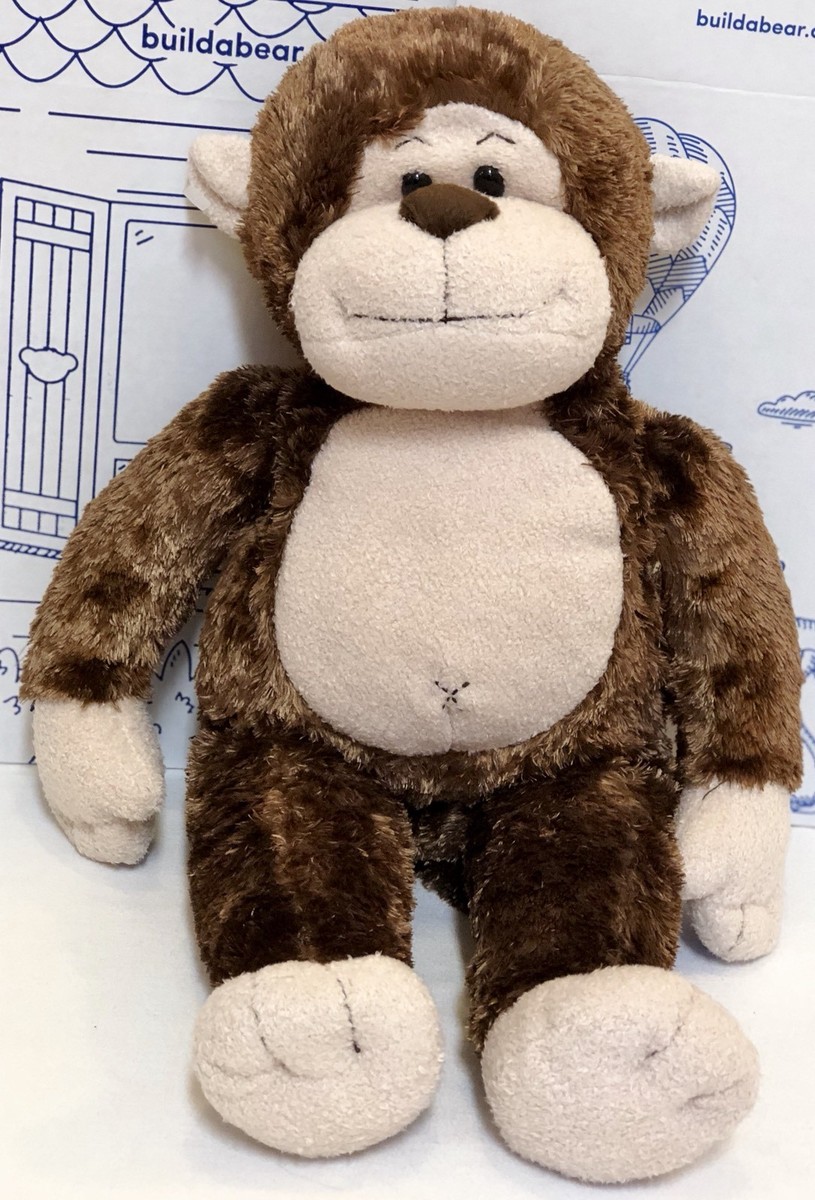 Build a Bear Marvelous Monkey Plush Brown Cream Happy Stuffed