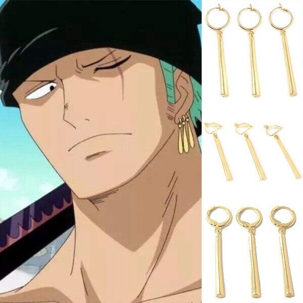 Silver Zoro Roronoa Earrings, high quality anime inspired earrings