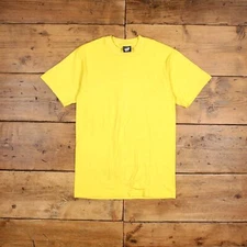 Vintage Screen Stars Single Stitch T Shirt Blank Small 80s USA Made Yellow Tee