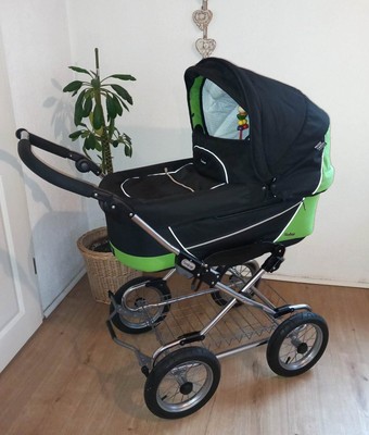 Emmaljunga Edge Duo Combi Kinderwagen schwarz grün Retro vom Fachhändler VERSAND