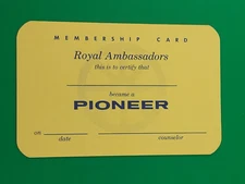 Royal Ambassadors Pioneer Membership Card Vintage Unused BSA Boy Scouts NEW