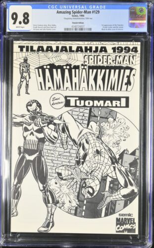 Amazing Spider-Man #129 CGC 9.8 WP 1° App. Punitore Semic 1994 FINLANDESE