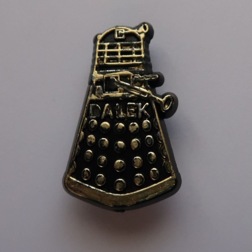 Doctor Who Plastoid Dalek Pin Badge 1 inch Varient 1965