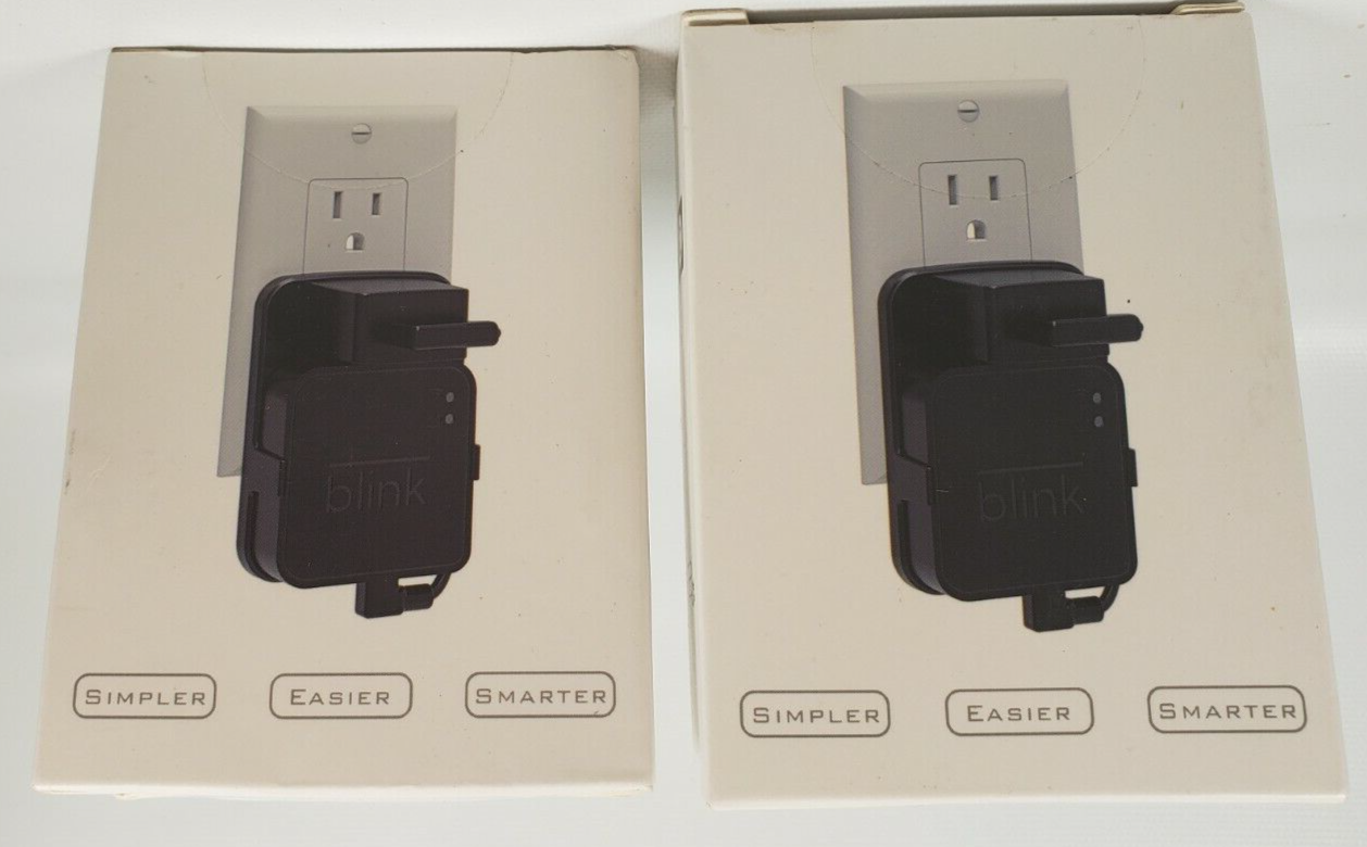 Blink Sync Module Outlet Wall Mount Set with Power Cable Lot of Two New.-image