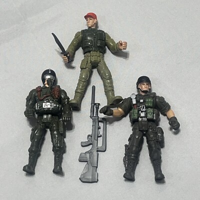 3 Soldier Force Chap Mei Toy Action Figure Military Soldier 4'' Loose W/ Weapons