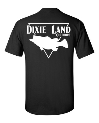Dixie Land Outdoors Bass Fishing  Logo T shirt Bass hunter lure reel rod master