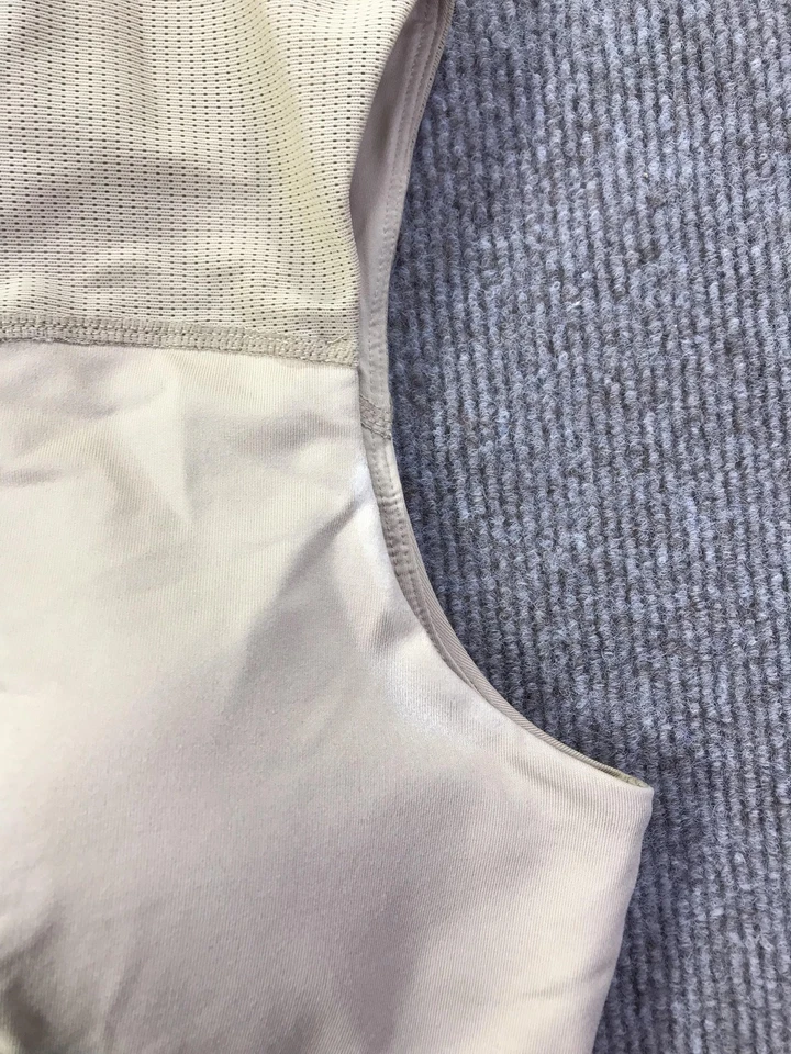 Sujetador deportivo Tommy John para mujer XL beige soporte para hombros cremallera frontal gimnasio ropa deportiva Foto 3 de 4