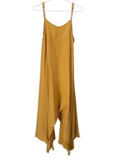 Fresh Laundry Maxi Dress Small Tank Gauze Asymmetrical Frayed Mustard Lagenlook