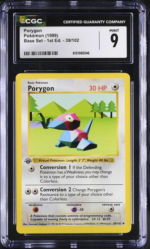 Porygon (1st Edition) graded CGC 9 for sale on eBay