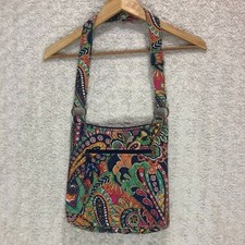 Vera Bradley Quilted Paisley Crossbody Bag Navy Orange Green Hipster Purse