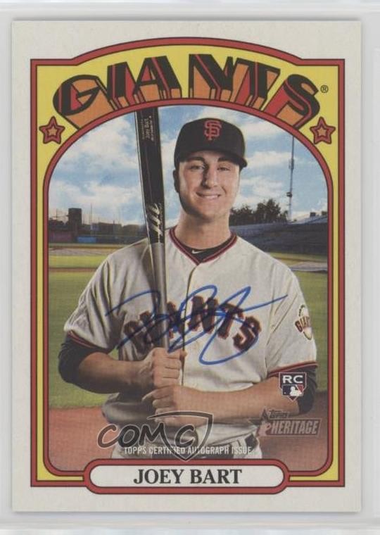 2021 Topps Heritage Real One Auto Joey Bart #ROA-JBA Auto fm0