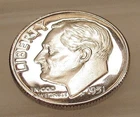1951  Proof Impaired Dime  90% Silver  Original Luster #126 ~ 11