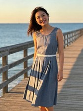 Vintage Charming DOLCE & GABBANA D&G Navy / White Gingham Picnic Dress 4 XS