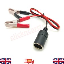 Car Cigarette Lighter Female Socket to Battery Alligator Crocodile Clip 12V 24V
