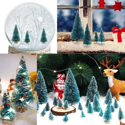 Kleine Weihnachtsbaum Miniatur Dekoration Schnee Frost Kiefern Handwerk
